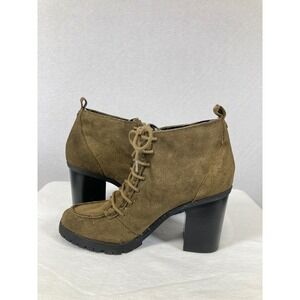 Boho Utility Circus by Sam Edelman Women 6.5M Olive Green Denver Suede Booties